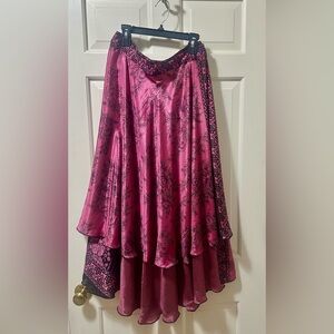 Elegant Pink Floral Skirt